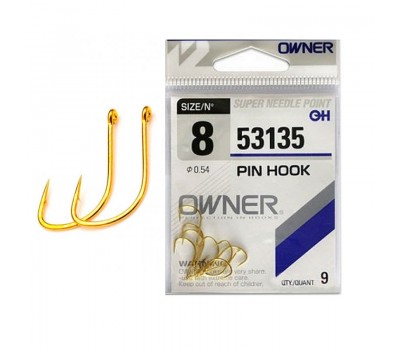 Крючок Owner 53135 Gold №10 Pin Hook (10шт.)